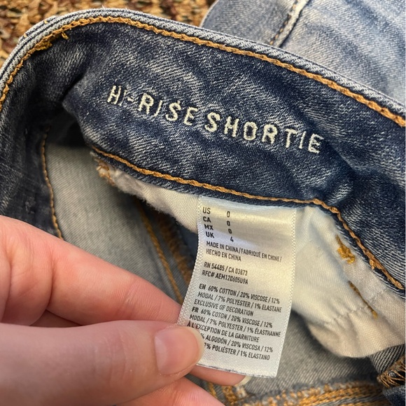 American Eagle Hi-Rise Shortie Jean Shorts, Size 0 - Picture 5 of 5